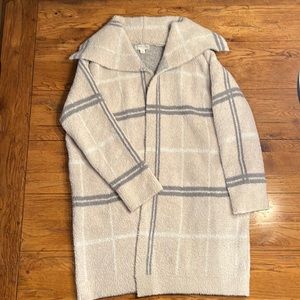 Barefoot Dreams CozyChic Windowpane Drape Cardigan